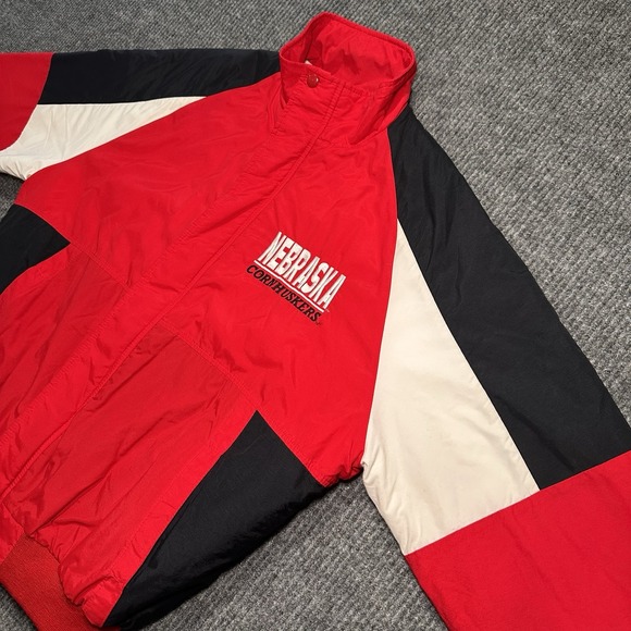 Vintage Nebraska Cornhuskers Holloway‎ Puffer Jacket Adult Sz Large Red/Black - Picture 1 of 12